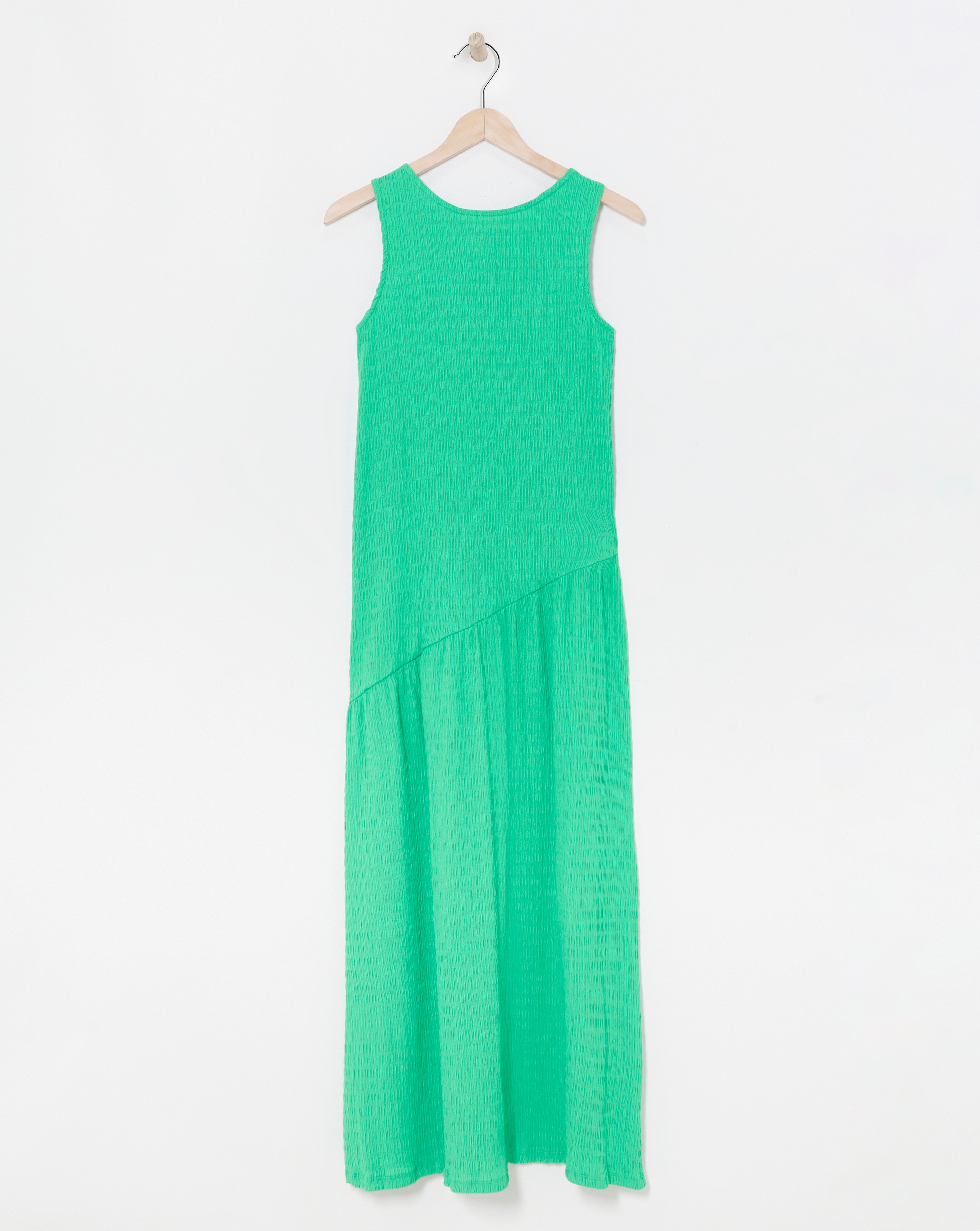Textured Jersey Asymmetric Maxi Dress