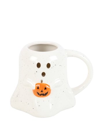 Ghost Shaped Mug with Pumpkin
