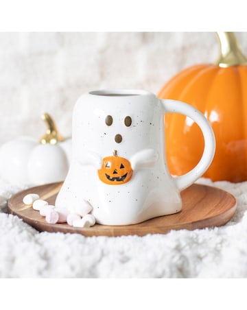 Ghost Shaped Mug with Pumpkin