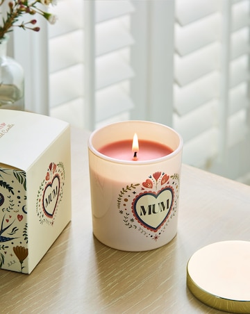 Mum Folk Heart French Tulip Candle