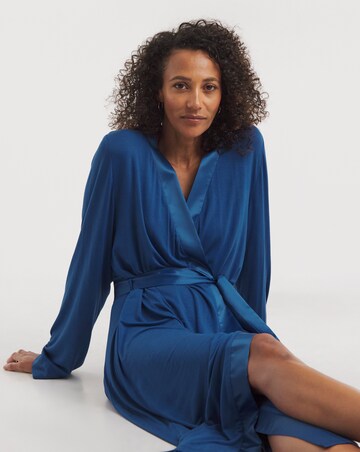 Pretty Secrets Viscose Satin Trim Dressing Gown
