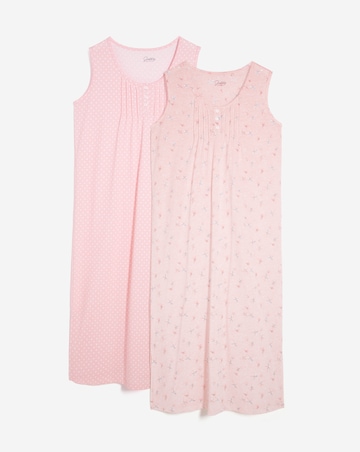 Pretty Secrets 2 Pack Maxi Nighties Length 43 Inches