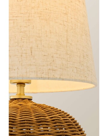 ValueLights Henrietta Natural Wicker Base Table Lamp