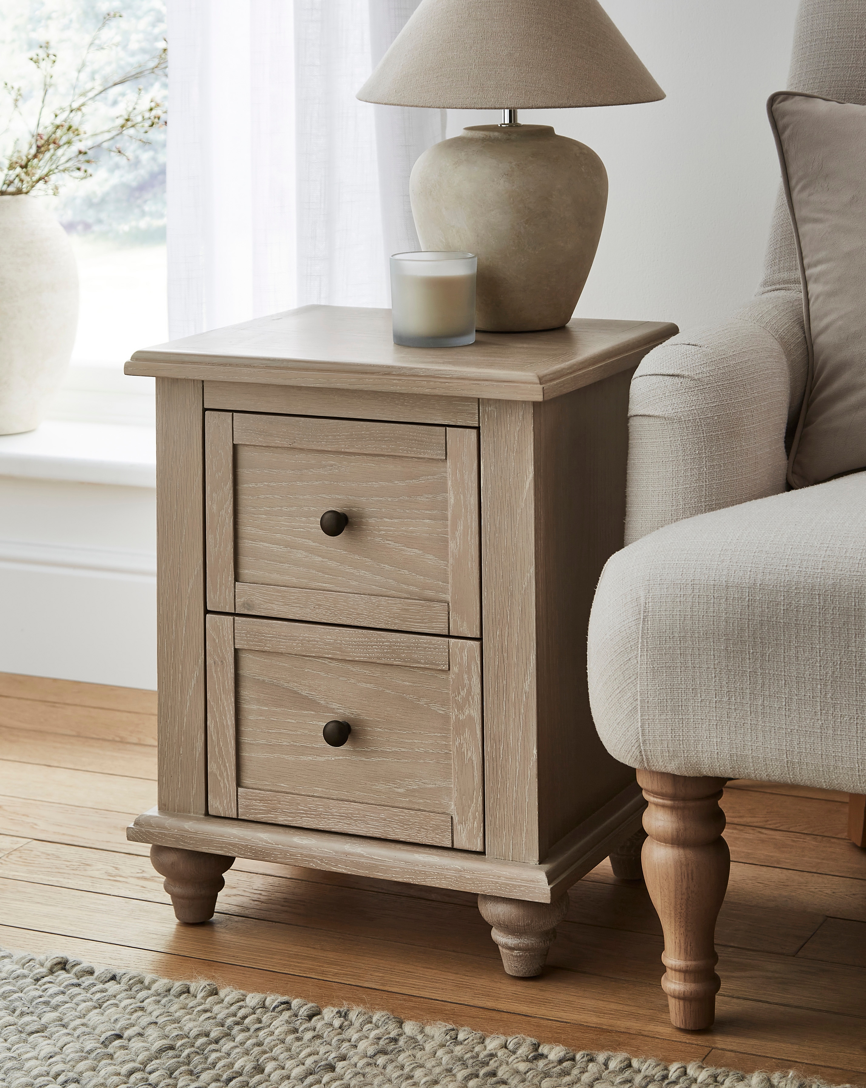 New In - Julipa Imogen 2 Drawer Side Table