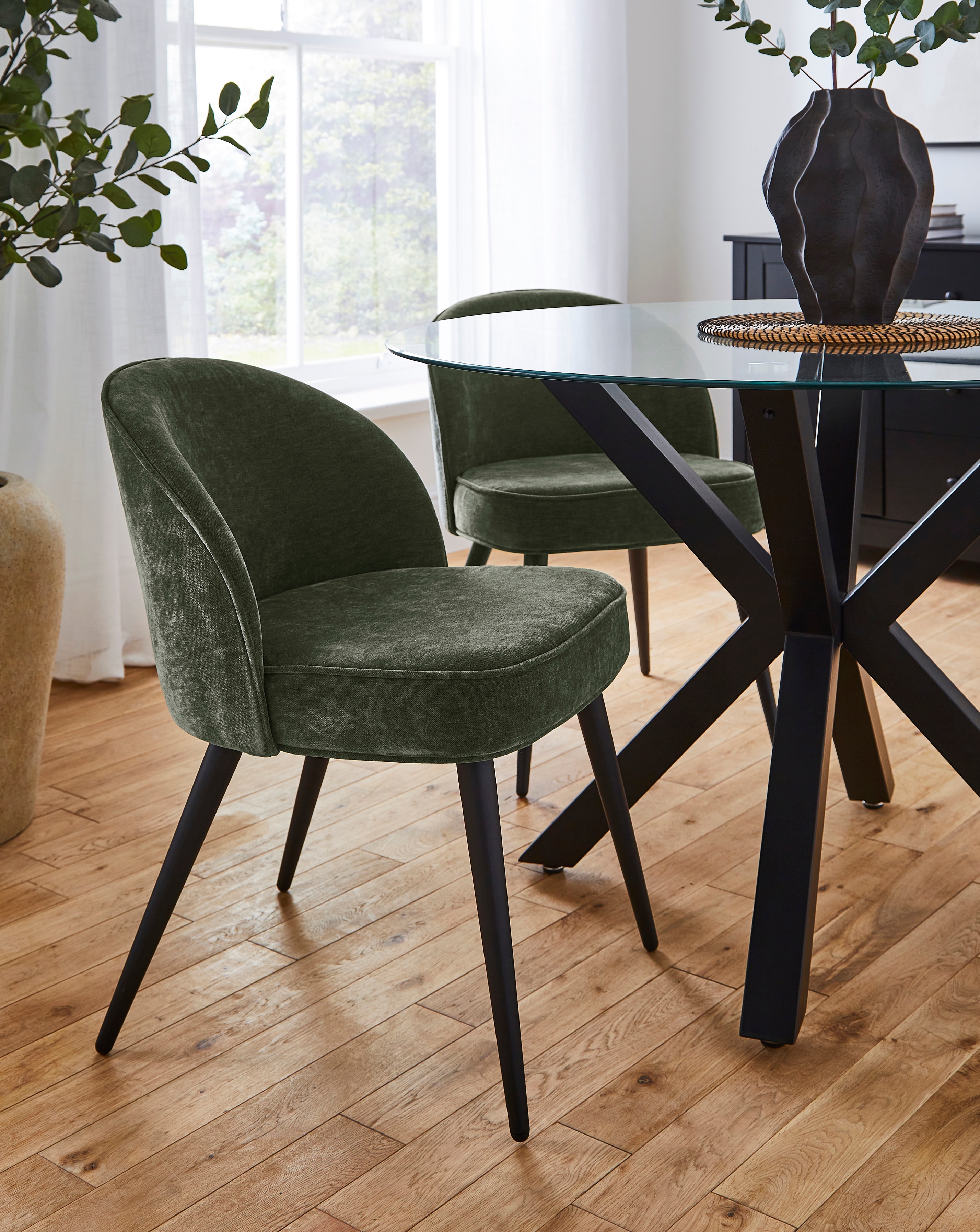 New In - Emilie Chenille Pair of Dining Chairs