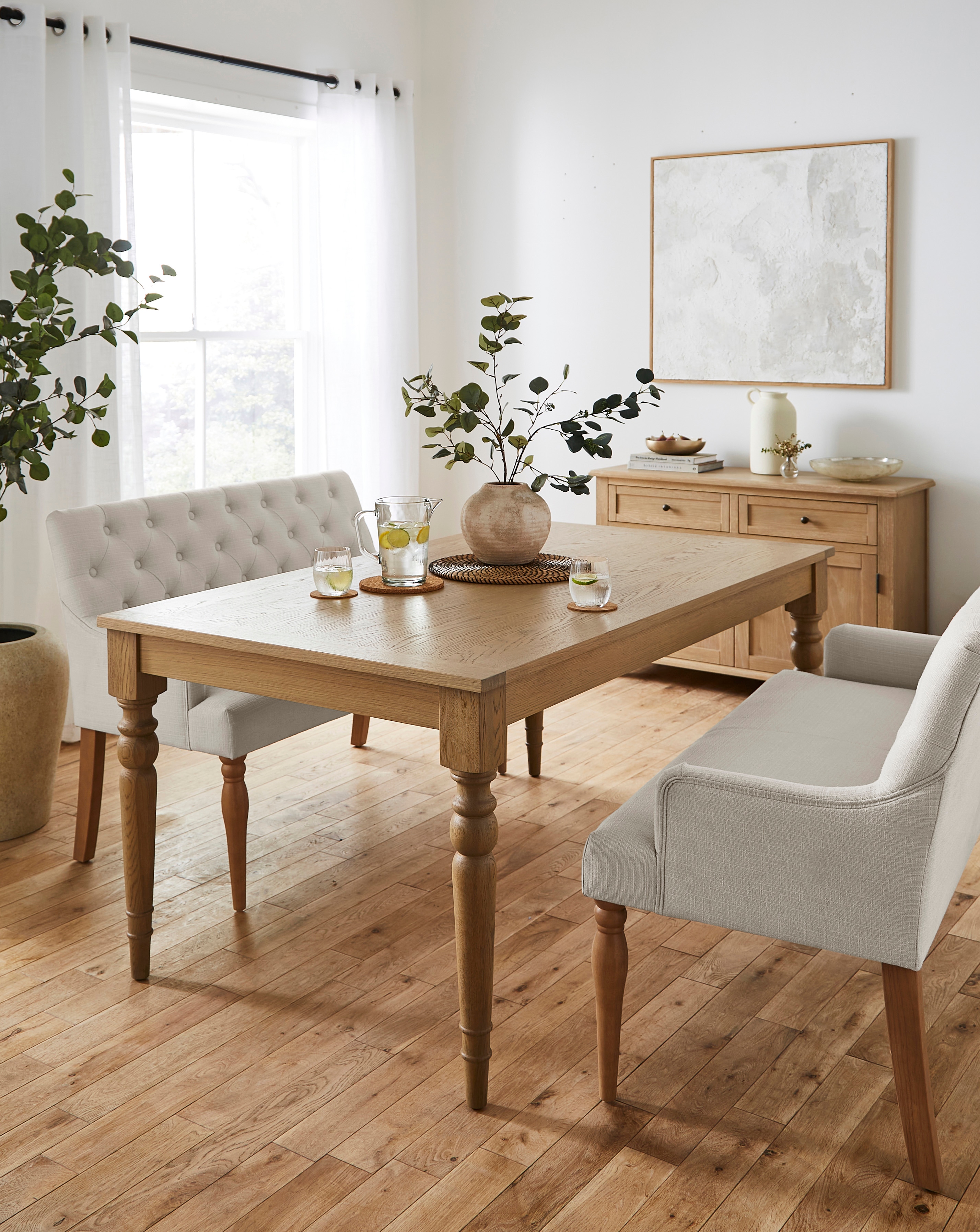 New In - Margot Dining Table with 2 Mae Benches