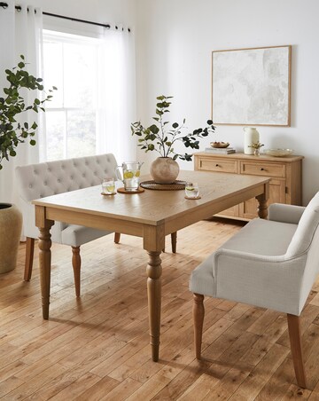 Margot Oak Dining Table with 2 Mae Benches