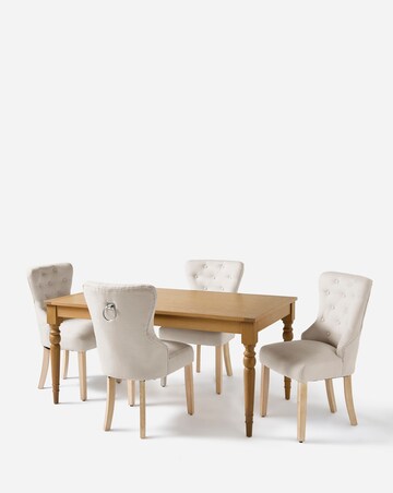 Margot Oak Dining Table with 4 Mabel Chairs