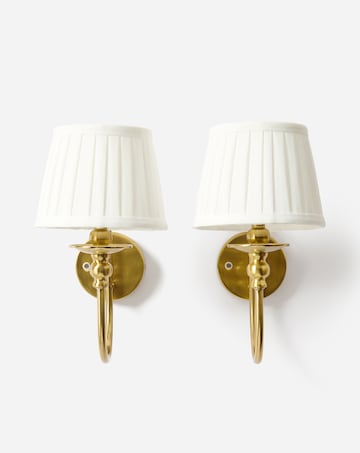 Pair of Gold Flower Scallop Rechargeable Wall Lights