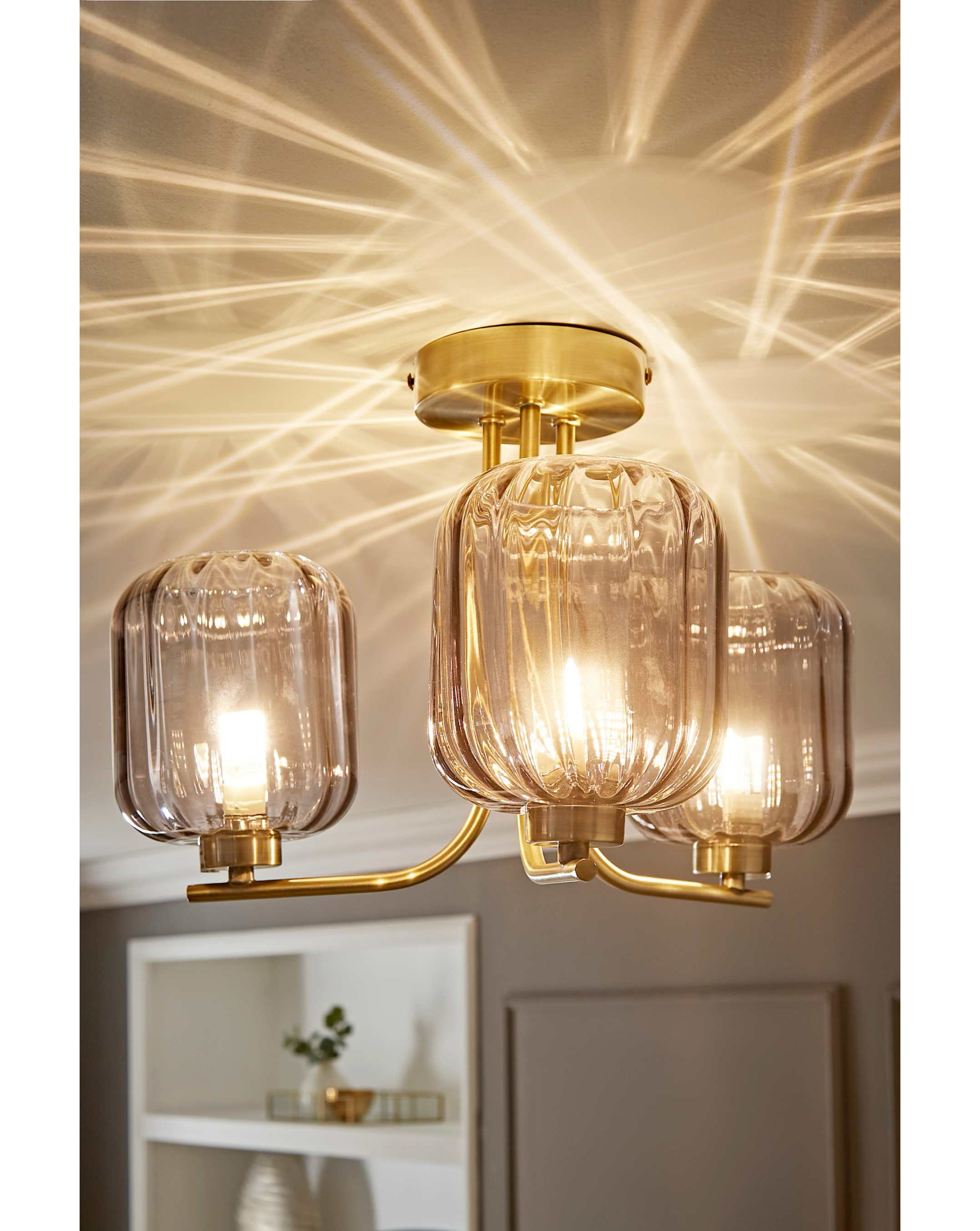 New In - Amelie Gold 3 Arm Ceiling Light