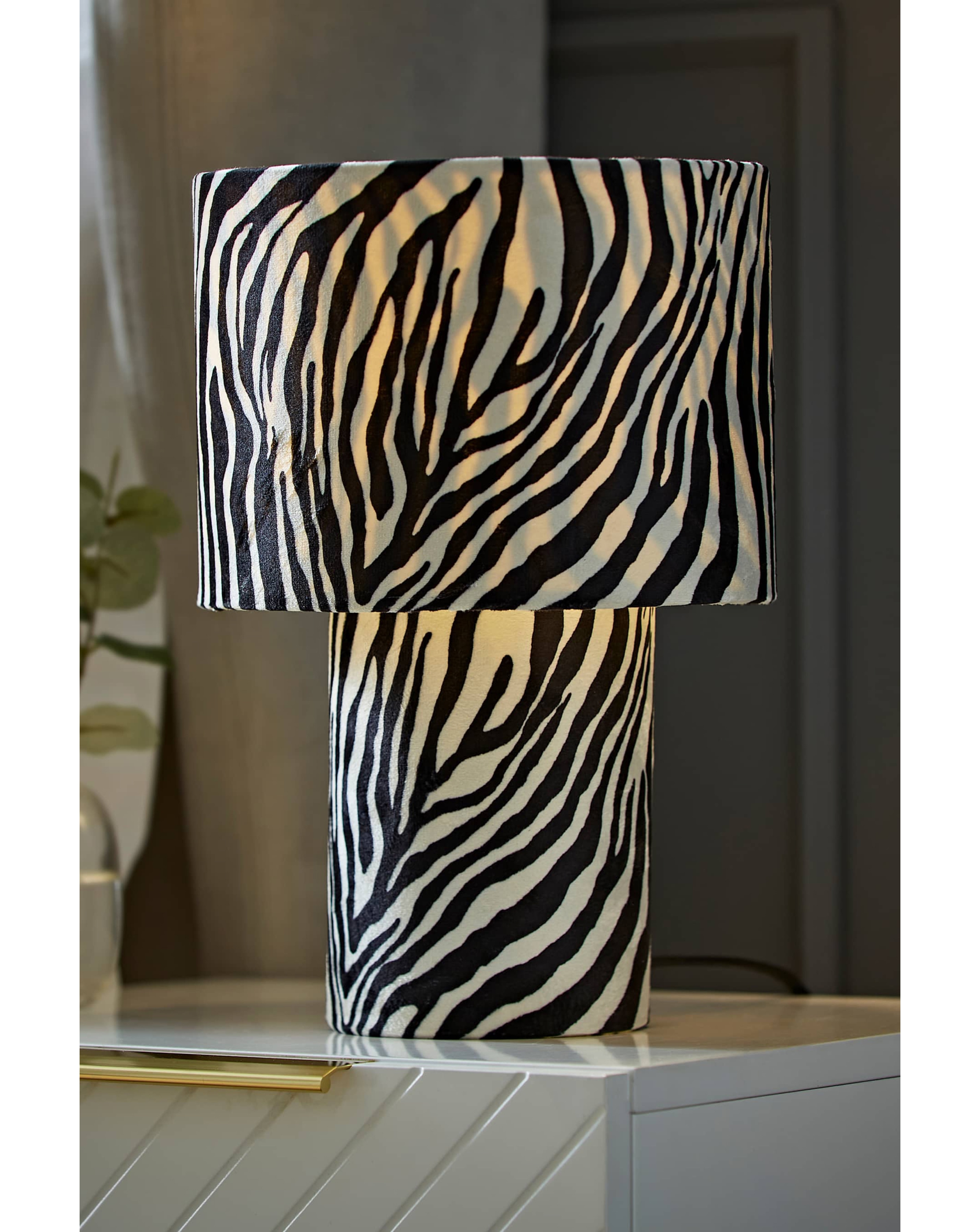 New In - Nessa Zebra Velvet Table Lamp