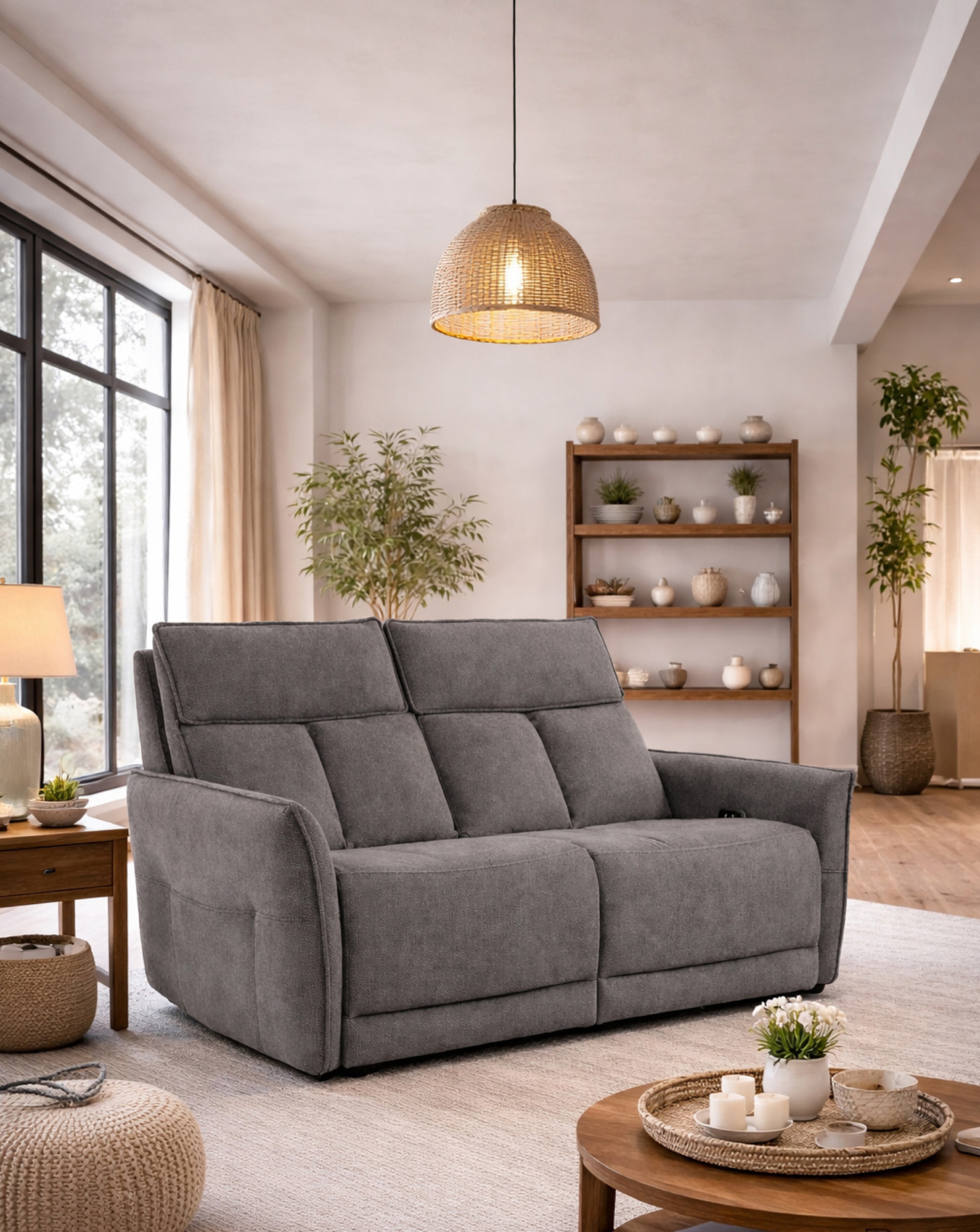 New In - Aspire Ashford Fabric Recliner 2 Seater