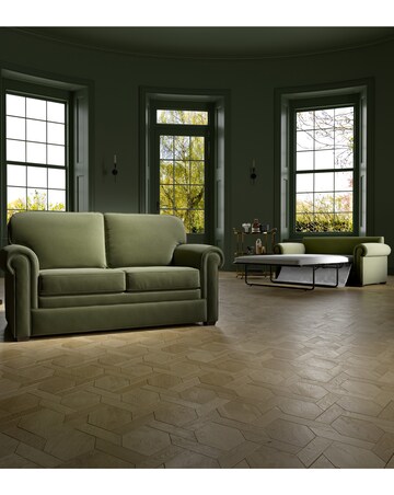 Jay-Be Heritage Luxe Velvet 2 Seater Sofa Bed with E-Pocket Mattress