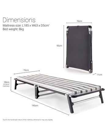 Jay-Be ME70 Mobile Folding Bed with Comfort Mattress Single