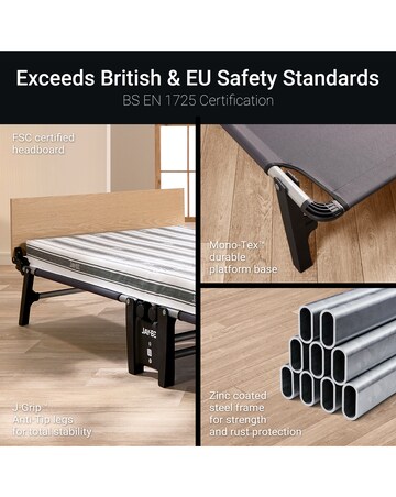 Jay-Be QE80 Quick Folding Bed with Comfort Mattress Single