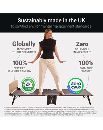 Jay-Be QE80 Quick Folding Bed with Comfort Mattress Single