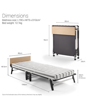Jay-Be QE80 Quick Folding Bed with Comfort Mattress Single