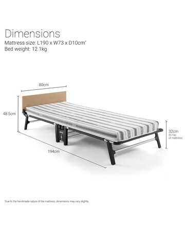 Jay-Be QE80 Quick Folding Bed with Comfort Mattress Single