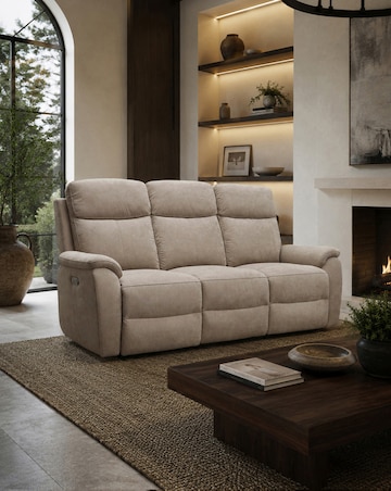 Aspire Kingsmere Fabric Power Recliner 3 seater sofa