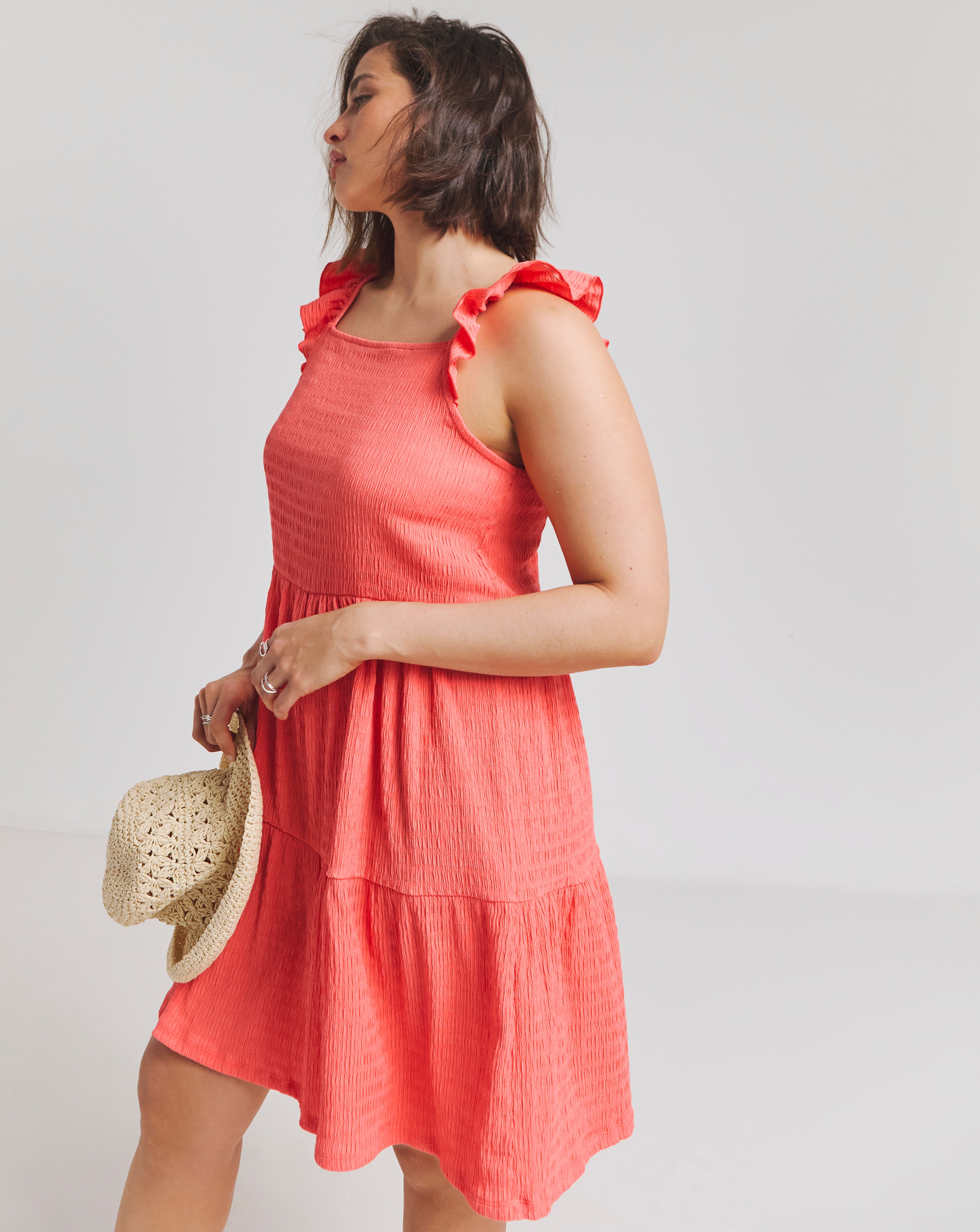 Textured Jersey Smock Dress
