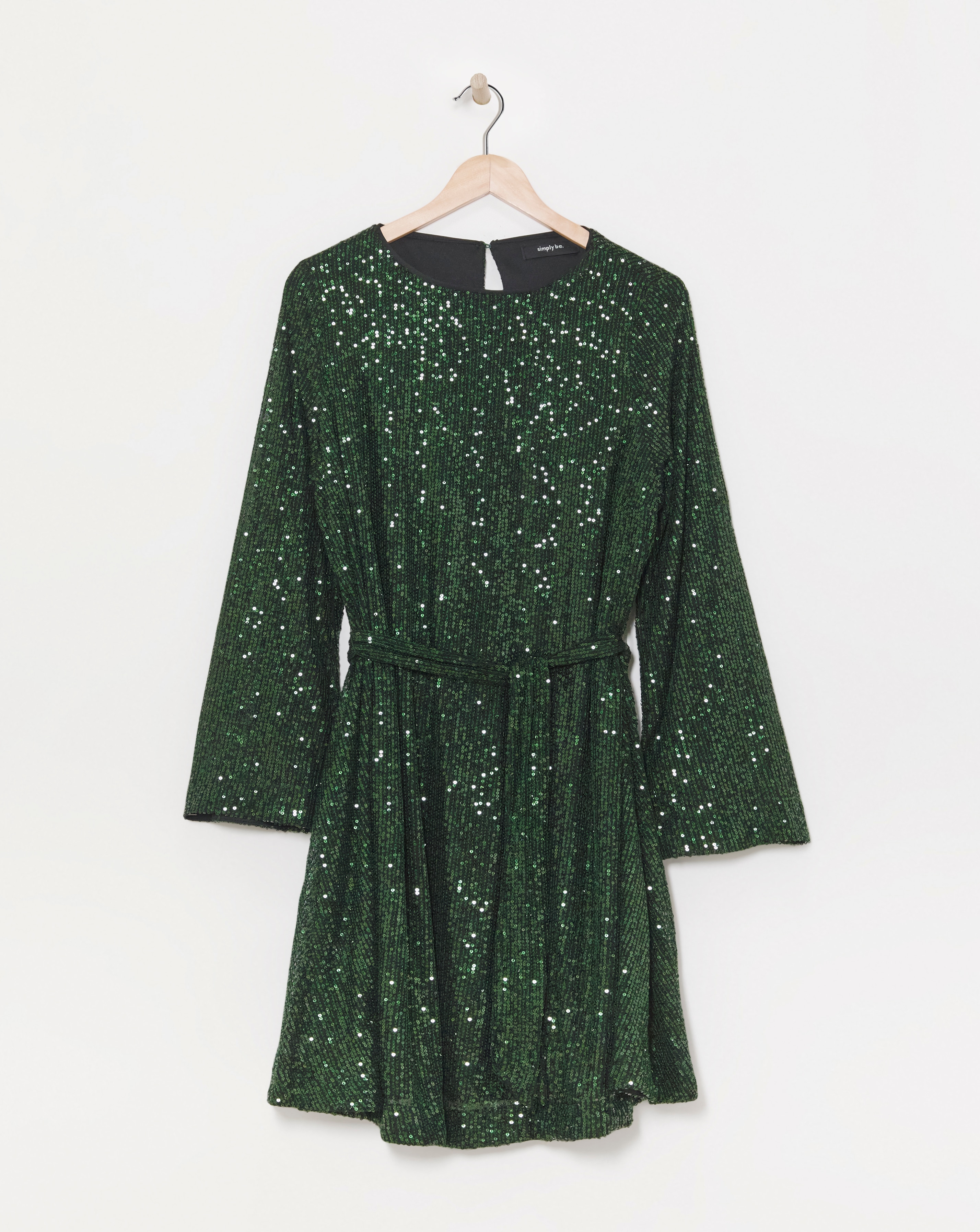 Green Sequin Skater Dress
