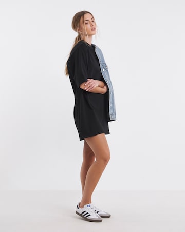 Simply Be Black Jersey Boxy T-Shirt Dress