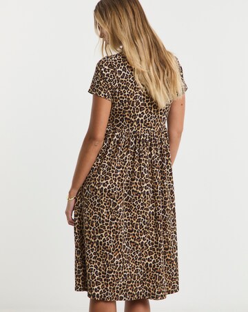 Simply Be Leopard Print Supersoft Pocket Midi Dress
