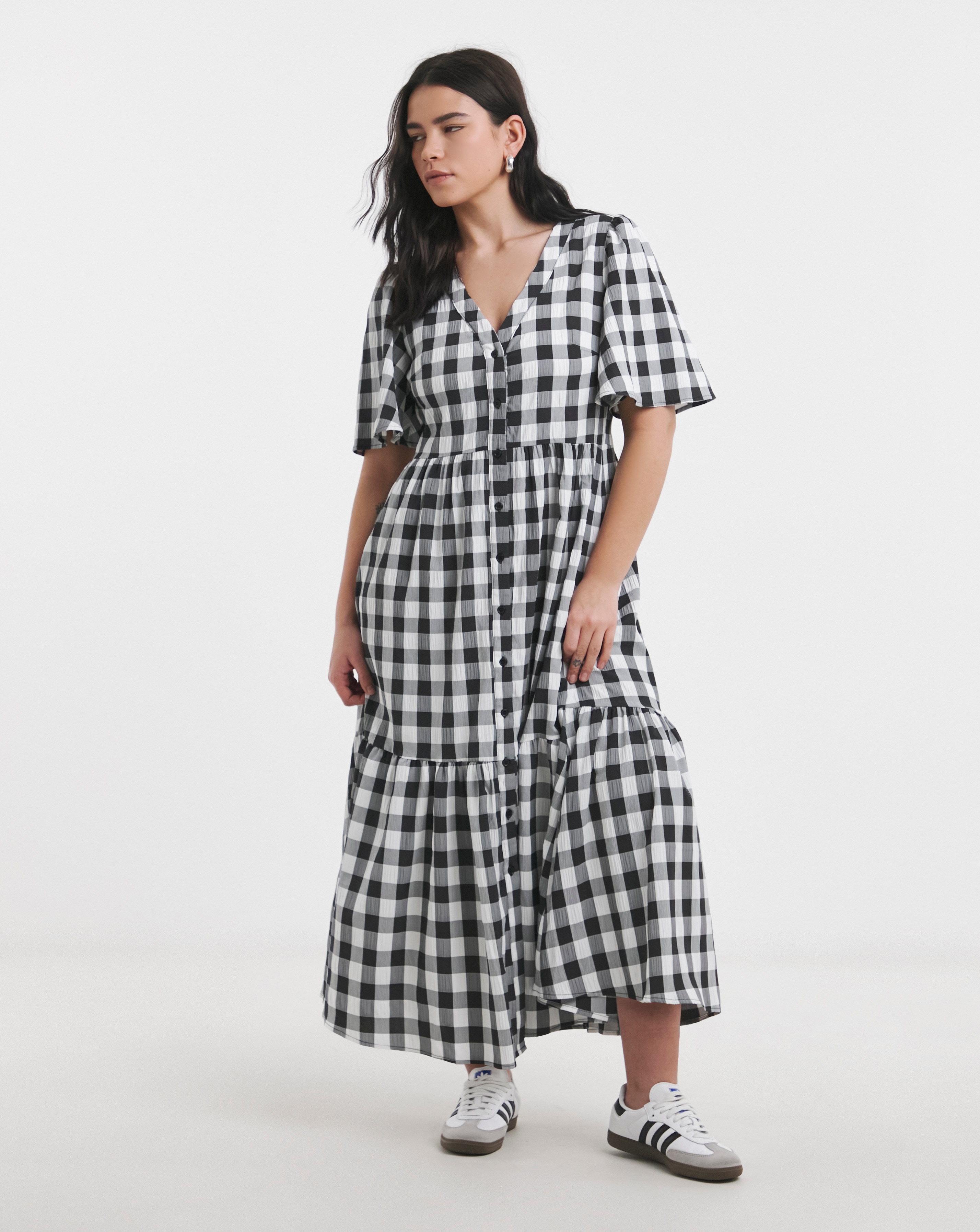 Gingham Midi Dress