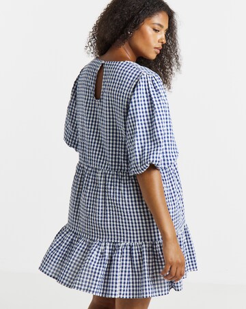 Simply Be Navy/White Gingham Apron Dress