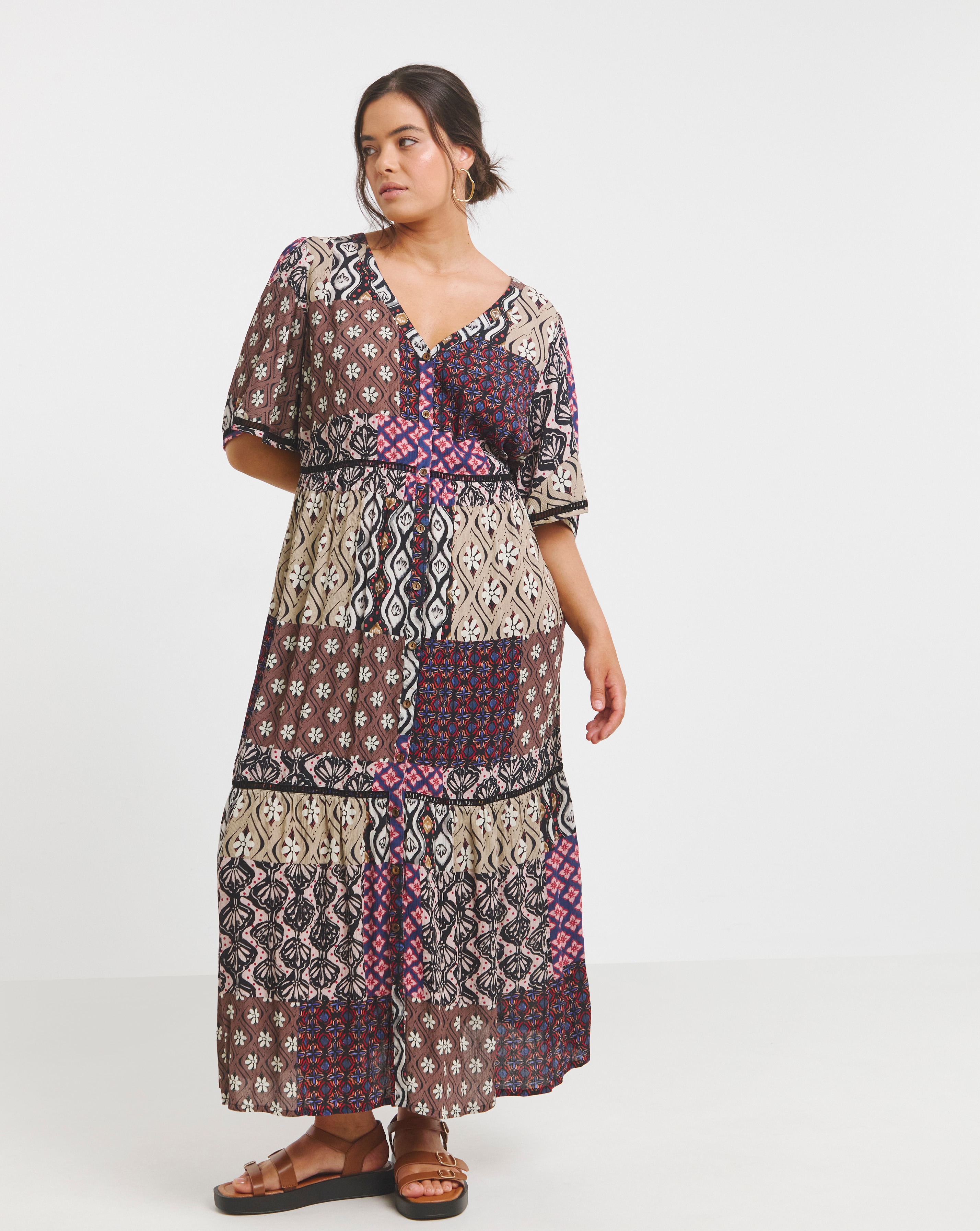 Crinkle Tiered Maxi Dress