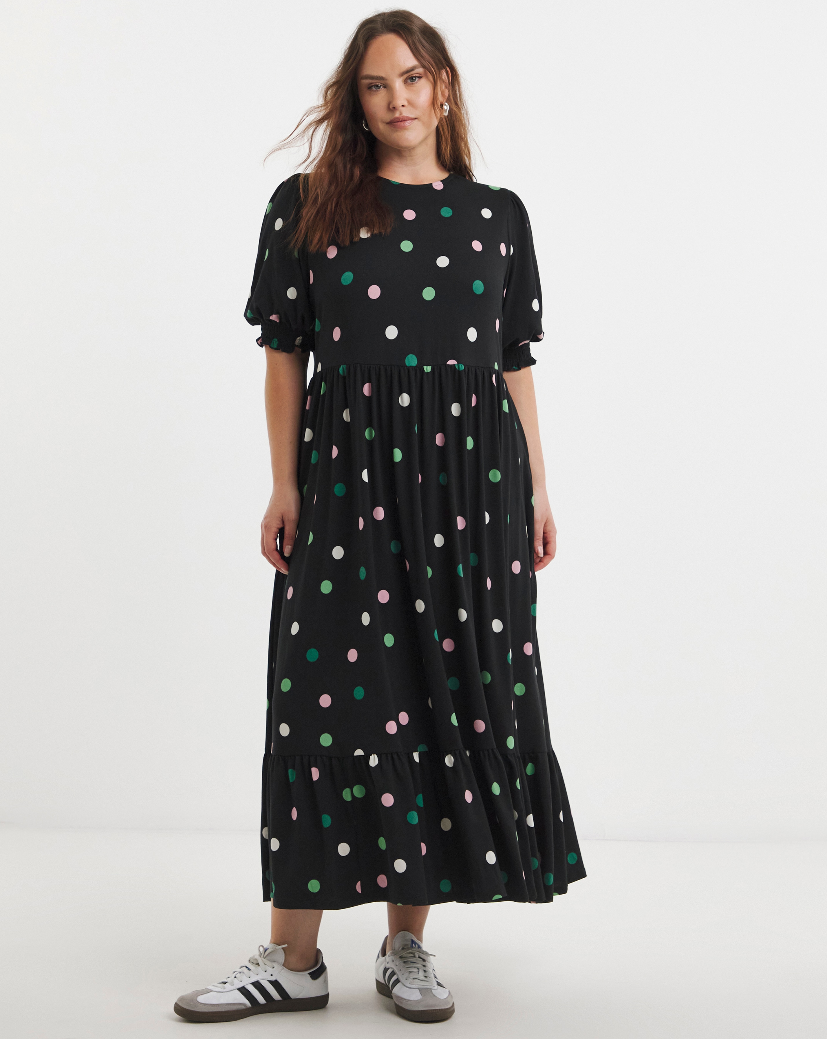 Spot Print Supersoft Midi Dress
