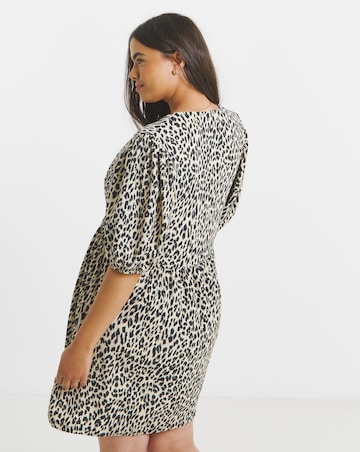 Simply Be Animal Waffle Waist Detail Skater Dress