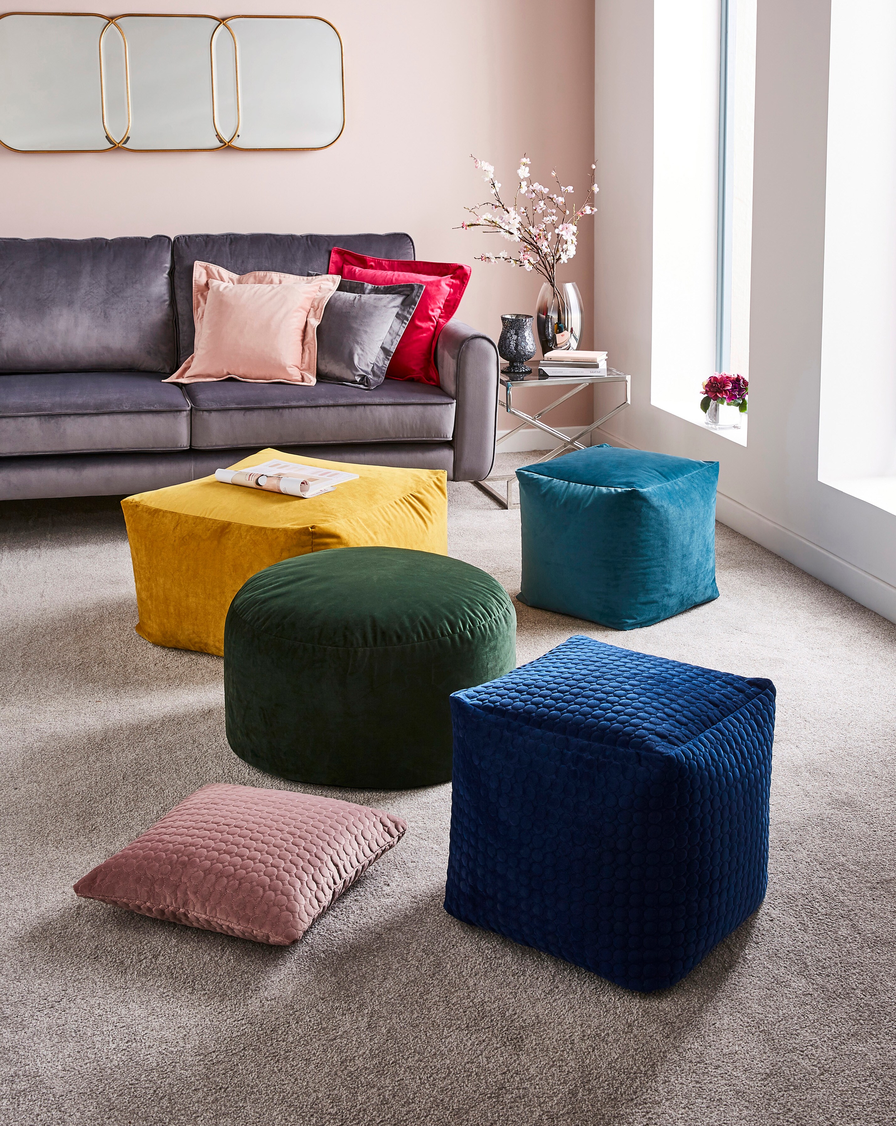 Velvet Oxford Edge Cushion Cover