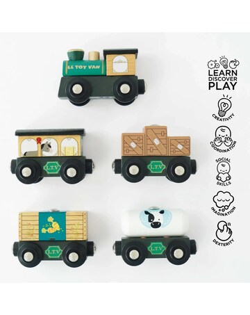 Great Green Train & Goods Wagons 5pc