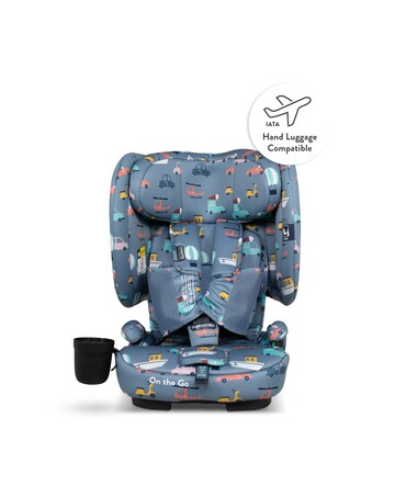 Cosatto On The Go i-Size Foldable Travel Car & Booster Seat - Itchy Feet Sky