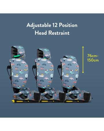 Cosatto On The Go i-Size Foldable Travel Car & Booster Seat - Itchy Feet Sky