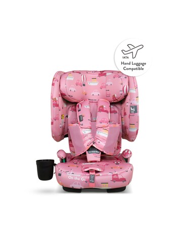 Cosatto On The Go i-Size Foldable Travel Car & Booster Seat - Itchy Feet Rosy
