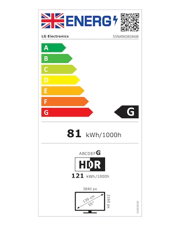 LG 55NANO80A6B 55in NanoCell AI 4K Smart TV
