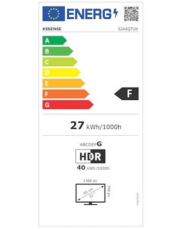 Hisense 32A4QTUK 32in Full HD LED Smart TV with Freely