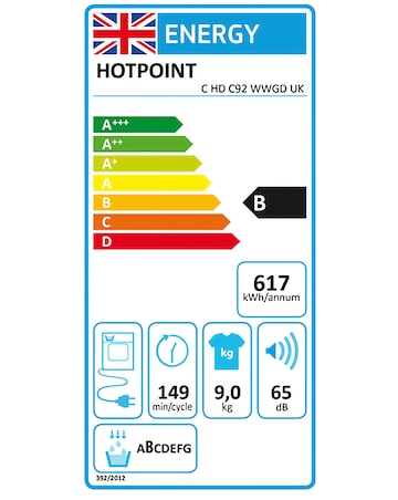 Hotpoint C HD C92 WWGD UK Condenser Tumble Dryer 9kg - White