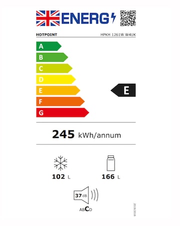 Hotpoint HPKH 1261W W4UK 50/50 Fridge Freezer Water Dispenser White + Install