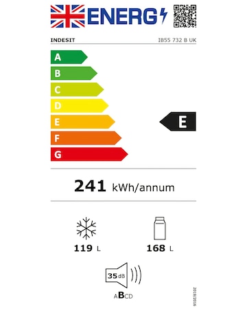 Indesit IB55732BUK 55cm Fridge Freezer Black + Install