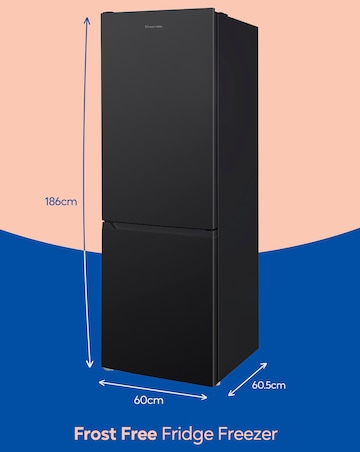 Russell Hobbs RH186FFF60B Frost Free Fridge Freezer Black + Install