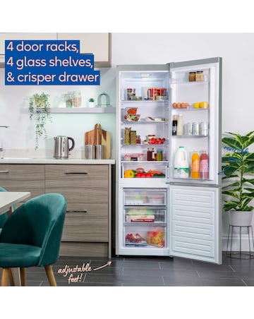 Russell Hobbs RH180FFFF1E1S Frost-free Fridge Freezer Silver + Install