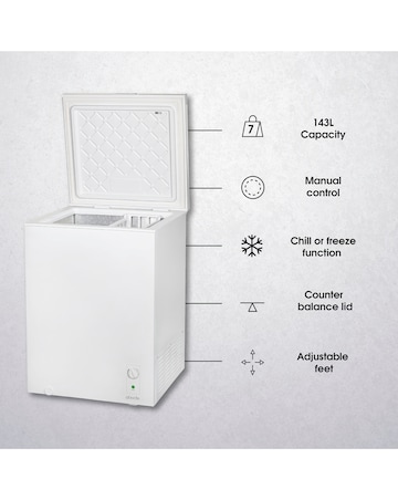 Abode A142CF0E1W Chest Freezer 142L White + Install