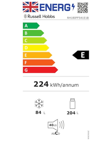 Russell Hobbs RH180FF541E1B Fridge Freezer Black + Install