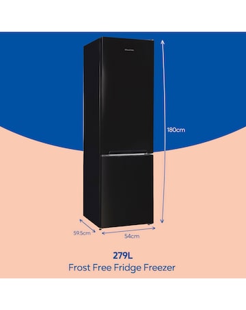 Russell Hobbs RH180FFFF551E1B Frost-Free Fridge Freezer Black + Install