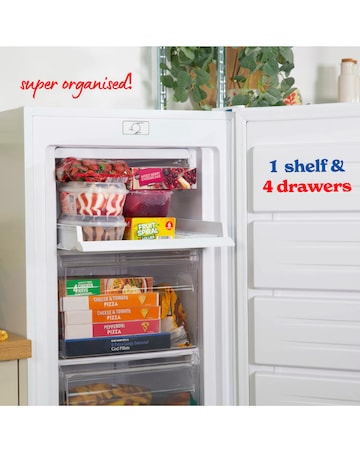 Russell Hobbs RH143FZ552E1W 143cm High Small Upright Freezer White + Install