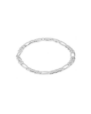 Sterling Silver Figaro Rambo Bracelet