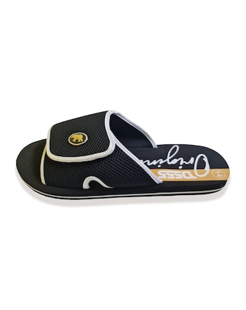 D555 Big & Tall Drake-2 Slider with Velcro Fastening - Black